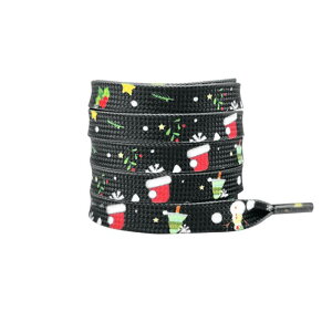 Elerevyo Christmas Flat Shoe Laces for Adults, Men, Him, Women, Teens, Christmas Decorations Shoestrings 1 Pair Christmas 4 160cm/63.0"