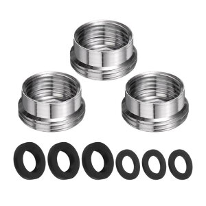 3個の蛇口アダプターキット メス1inからオス0.75inキッチンシンクステンレス鋼タップエアレーターアダプターセット ガーデンホース ウォーターフィルター 標準ホースダイバーターに接続す