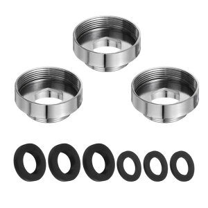 3個の蛇口アダプターキット メス0.85inからオス1.06inキッチンシンクステンレス鋼タップエアレーターアダプターセット ガーデンホース ウォーターフィルター 標準ホースダイバーターに接続