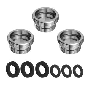 3個の蛇口アダプターキット メス0.69inからメス0.85inのキッチンシンクステンレス鋼タップエアレーターアダプターセット ガーデンホース ウォーターフィルター 標準ホースダイバーターに接