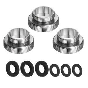3個の蛇口アダプターキット メス0.85"からメス1.16"のキッチンシンクステンレススチールタップエアレーターアダプターセット ガーデンホース ウォーターフィルター 標準ホースダイバーター