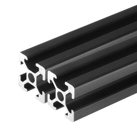 2 個 t Slot 2020アルミニウム押出プロファイル200mm 8インチ ヨーロッパ標準アノダイズド黒リニアレール押出フレーム3Dプリンター CNCマシン用