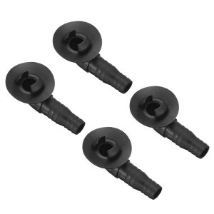 4個のエアコンドレインホースコネクターエルボーフィッティング ミニスプリットユニットおよびウィンドウACユニット用のゴムリング付き 20m 黒