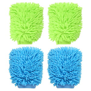 4�� �V�F�j�[���}�C�N���t�@�C�o�[�J�[�E�H�b�V���~�b�g 9" x 5.5" �X�N���b�`�t���[�E�H�b�V���O���[�u �z���� ���闼�ʃv���b�V���N���[�j���O�h���C�~�b�g �J�[�E�H�b�V���z�[���N���[��