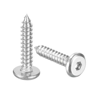 M3 x 16mm(50パック)フラットラウンドソケットヘッドスクリュー ステンレス鋼自己攻釘スクリューフルスレッド六角ソケットキャップスクリューボルト 木製家具用