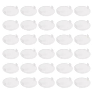 80個 ヒンジ穴カバー 38mm(1 1/2")直径プラスチック製隠しヒンジ穴カバープラグキャップラウンドフラッシュタイプキャップ 家具キャビネット戸棚ワードローブドレッサー用 ホワイト