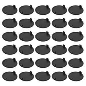 80個 ヒンジ穴カバー 40mm(1 9/16")直径プラスチック製隠しヒンジ穴カバープラグキャップラウンドフラッシュタイプキャップ 家具キャビネット戸棚ワードローブドレッサー用 黒