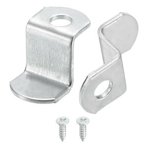 40個1/2"オフセットキャンバスクリップ ピクチャーフレームミラークリップZ字形キャンバスペイントマウントクリップ 1つ 取り付け穴付きネジ付き シルバー