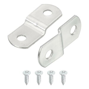 50個1/8"オフセットキャンバスクリップ ピクチャーフレームミラークリップZ字形キャンバスペイントマウントクリップ 2つ 取り付け穴付きネジ付き シルバー