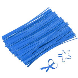 6" クラフト紙ツイス トタイ メタリックツイス トタイ ベーカリー あめバッグ コーヒーバッグ グッディーバッグ用再利用可能 1000個入り ブルー