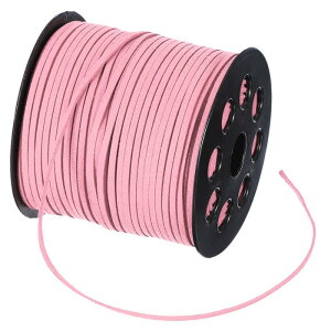 PATIKIL フラットスエードレザーレース 100ヤードフェイクスエードレザーストリングコードDIYネックレスブレスレットビーズ宝石メイキングタッセルアートクラフト ライトピンク(2.6mm)