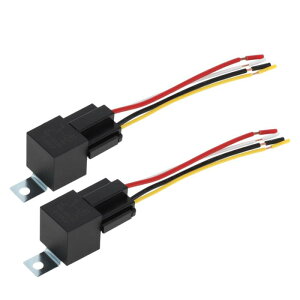 RATCHROLL 4 Pins 36V 80A 2 Pcs Auto Re-lay with Metal HA-Nging Hole with Harness SoCK-Ets Waterproof Car Re-lay 