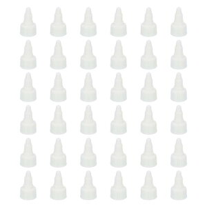 PATIKIL 20/410ツイス トボトルキャップ、36個のプラスチックリブエッジスクイーズボトル交換キャップ、ペイント蓋接着剤ディスペンシング用フォームガスケット付き、ホワイト