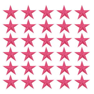 PATIKIL スターアイロンパッチ30個スターエンブロイダリーパッチアップリケ衣類ジャケット帽子バックパック修理装飾用ローズレッド1" x 1"
