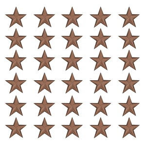 PATIKIL スターアイロンパッチ30個スターエンブロイダリーパッチアップリケ衣類ジャケット帽子バックパック修理用装飾用茶色1" x 1"