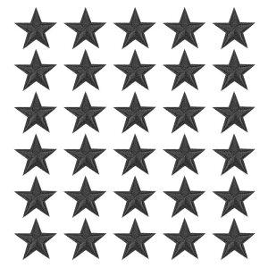 PATIKIL スターアイロンパッチ30個スターエンブロイダリーパッチアップリケ衣類ジャケット帽子バックパック修理装飾用黒1" x 1"