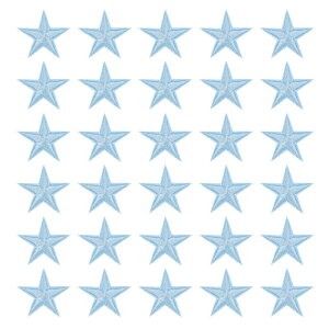 PATIKIL スターアイロンパッチ30個スターエンブロイダリーパッチアップリケ衣類ジャケット帽子バックパック修理装飾用明るいブルー1" x 1"