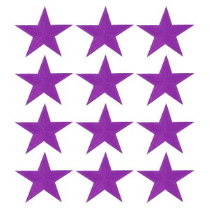 PATIKIL スターアイロンパッチ12個スターエンブロイダリーパッチアップリケ衣類ジャケット帽子バックパック修理装飾用パープル3.2" x 3.2"
