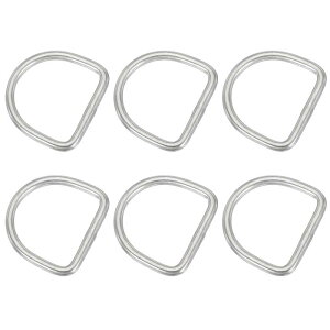 PATIKIL Dカン 3x25x22 mm D型カン 手芸用カン 304ステンレス鋼製 金具 多目的 DIY装飾 ベルト 工芸品 吊り下げ物 犬用リーシュ用 シルバートーン 6個