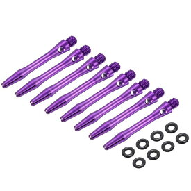 PATIKIL アルミニウムダーツシャフト35mm、8個入り2BAスレッドダーツステム交換用アクセサリー、スチールチップ用ラバーリング付き、パープル
