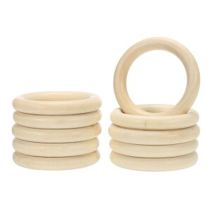 PATIKIL クラフト用100 mm / 3.9インチの木製リング、10個の天然木製リング未塗装マクラメリングサークルクラフトペンダントコネクター宝石メイキング