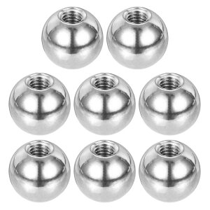PATIKIL M5x14mm ボールナットノブ、8個のメススレッド304ステンレススチール丸いブ ラインドホールスクリューキャップカバー、照明機械DIY装飾用、シルバー