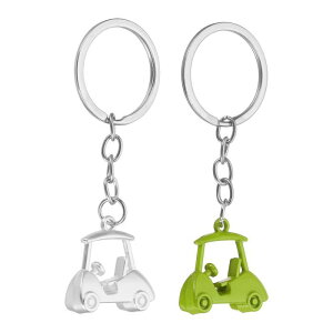 PATIKIL ゴルフカートキーチェーン 2個セット ミニかわいいゴルフキーチェーンスポーツペンダントキーリングバッグバックパックデコレーション 男性女性向けパーティーギフト 緑/シルバー