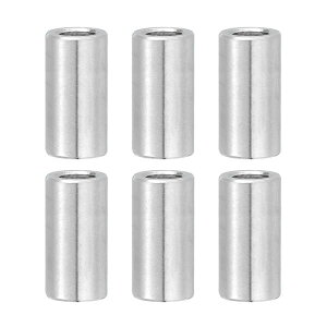 PATIKIL 6個 ステンレススペーサー 6mm 内径x 10mm 外径x 18mm 高さ304ステンレススチールブッシングねじなしラウンドスペーサー 1/4"M6ネジボルトナット用