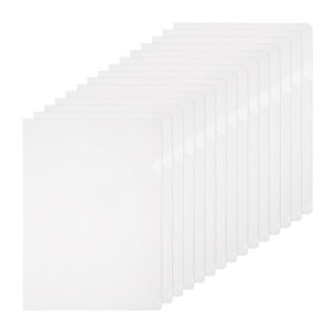 PATIKIL A5プラスチックフォルダー 15パック クリアフォルダー L型 プロジェクトポケット ペーパードキュメントジャケットスリーブ L字型 透明 ドキュメント プラスチック オフィスファイル 16x