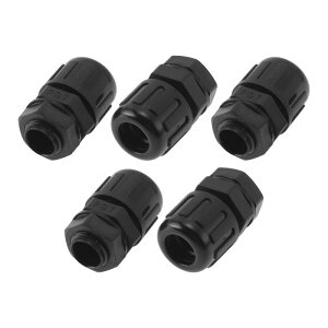 A ABSOPRO 12.3 mm / PG7 �P�[�u���O�����h 10 mm �h���x���[�Y�X�g���[�g�R�l�N�^ PA6�i�C���� �u���b�N 5��
