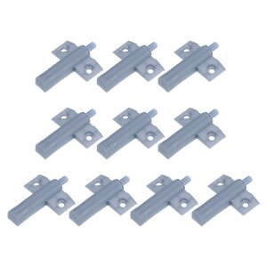 プッシュラッチ 10個 プルラッチ 受け付 家具用ダンパー キャッチ ダンパー ドア止め ドアキャッチ 食器棚 キャビネット 静音 グレイ