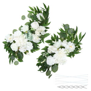 PATIKIL �E�F�f�B���O�A�[�`�̉ԁA2�̐l�H�V���N�t�F�C�N���[�Y�t�����[�X���b�O�A���[�t�N���b�v�o���f�[�W�t���̃o�b�N�h���b�v�A�E�F���J���T�C���Z�����j�[���Z�v�V�����p�[�e�B�[