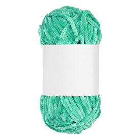 ベルベットシェニール糸　ボリューミーでフワフワ 太い糸　編み物用ソフトシェニールブ ランケット　手編みクロッシェ用（エメラルド緑 80m/87.5ヤード）