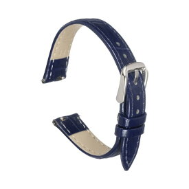 クイックリリース本物 レザーウォッチバンド14mmエンボス加工レザーウォッチストラップ交換用メンズレディース用 ダークブルー