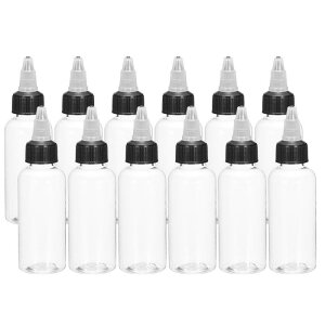 12�� 2oz/60ml �i��{�g�� �X�N�����[�L���b�v�t���N���A�f�B�X�y���V���O�{�g�� �P�`���b�v �}�X�^�[�h �N���t�g�p �v���X�`�b�N�X�N�C�[�g�{�g��