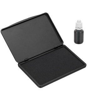 PATIKIL 6.7"x 4.7" 大型スタンプパッド 洗えるクラフトインクパッド ゴムスタンプカード作成 スタンピング スク ラップブック 指紋 足型 手形用インク付き ブ ラッ ク