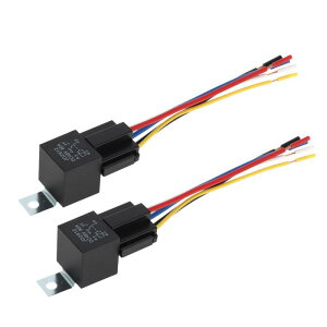 RATCHROLL 5 Pins 48V 80A 2 Pcs Auto Re-lay with Metal HA-Nging Hole with Harness SoCK-Ets Waterproof Car Re-lay 