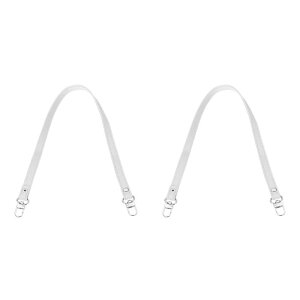 PATIKIL レザーパースハンドルストラップ 2個 26" レザーパースストラップ交換用 DIY 女性クラッチバッグ ハンドバッグ トップハンドルストラップ 修理アクセサリー ホワイト