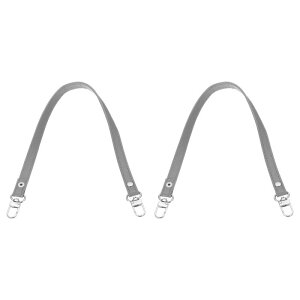 PATIKIL レザーパースハンドルストラップ 2個17"レザーパースストラップ交換DIY女性クラッチバッグハンドバッグトップハンドルストラップ修理アクセサリー グレー