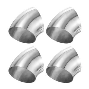 M METERXITY 4パックOD 3.5"45度マンドレルベンドエルボー 厚さ1.5 mm 304ステンレス鋼排気エルボーパイプ 車両改造排気システム 階段手すりベンド用 高さ101 mm