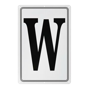 M METERXITY アルミレターサイン W 11.8" ハウスナンバーとメタルレター パーキングスポットレターサイン ガーデン/ドア/メールボックス用 メタルレターウォールデコ(黒文字白地)