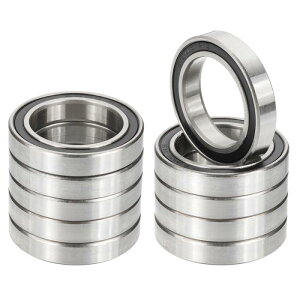 PATIKIL 6805-2RS 深溝玉軸受 25mm x 37mm x 7mm 10個パック ダブルゴムシール付きミニチュアベアリング 電動モーター産業機械用 黒&シルバー