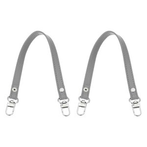 PATIKIL レザーパースハンドルストラップ 2個13"レザーパースストラップ交換DIY女性クラッチバッグハンドバッグトップハンドルストラップ修理アクセサリー グレー