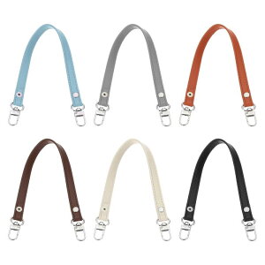PATIKIL レザーパースハンドルストラップ 6個13"レザーパースストラップ交換DIY女性クラッチバッグハンドバッグトップハンドルストラップ修理アクセサリー 黒/グレー/ブルー/イエロー/ベージ