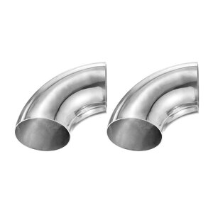 M METERXITY 2パックOD 3.5"90度マンドレルベンドエルボー 厚さ1.5 mm 304ステンレス鋼排気エルボーパイプ 車両改造排気システム 階段手すりベンド用 高さ143 mm
