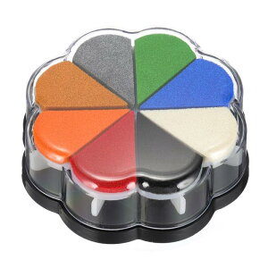 PATIKIL クラフトインクパッド 花びら形 レインボーフィンガースタンプインクパッド スタンピングカード作り スク ラップブッキング ペイント用 洗える顔料 8色