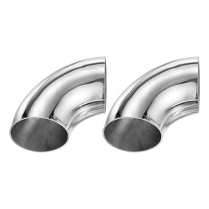 M METERXITY 2パックOD 2"90度マンドレルベンドエルボー 厚さ1.5 mm 304ステンレス鋼排気エルボーパイプ 車両改造排気システム 階段手すりベンド用 高さ79 mm