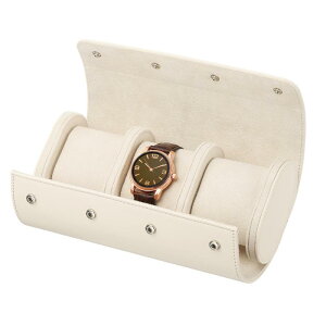 3スロット レザーウォッチトラベルケース 取り外し可能な枕付き宝石ギフトオーガナイザー クリスマス 記念日 誕生日用 ホワイト