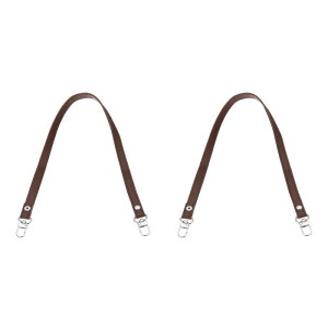 PATIKIL レザーパースハンドルストラップ 2個 26" レザーパースストラップ交換用 DIY 女性クラッチバッグ ハンドバッグ トップハンドルストラップ 修理アクセサリー ダーク茶色