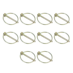 PATIKIL M10x50 mm トラクターリンチピン リング付き 10個入り ヘビーデューティー アソートキット ロックピンクリップ トラクター トレーラー 農場 トラック 芝刈り機用 ローズゴールド